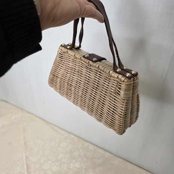 Vtg 1960s Wicker Box Purse Top Handle MCM Handmade Hong Kong – PROJECT BAG - Picture 3 of 11